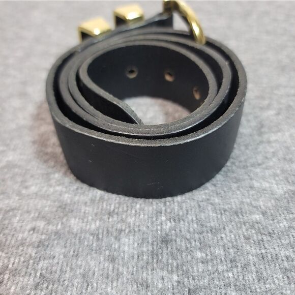 R.M. Williams Drover Mens Size 30 Black Cowhide Leather Belt Gold Buckle - Picture 2 of 9